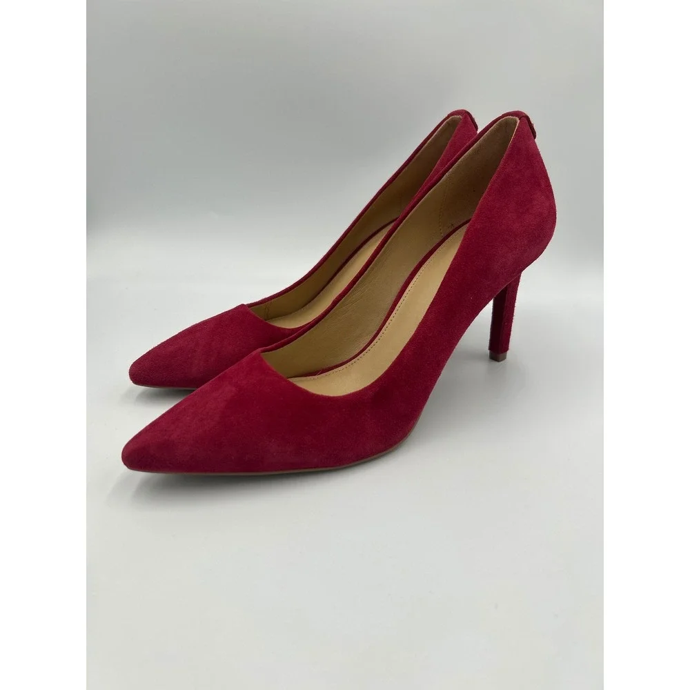 Michael Kors Dorothy Flex Pump Berry Red Suede Pointed Toe Stiletto Heel 8.5 - Picture 8 of 8